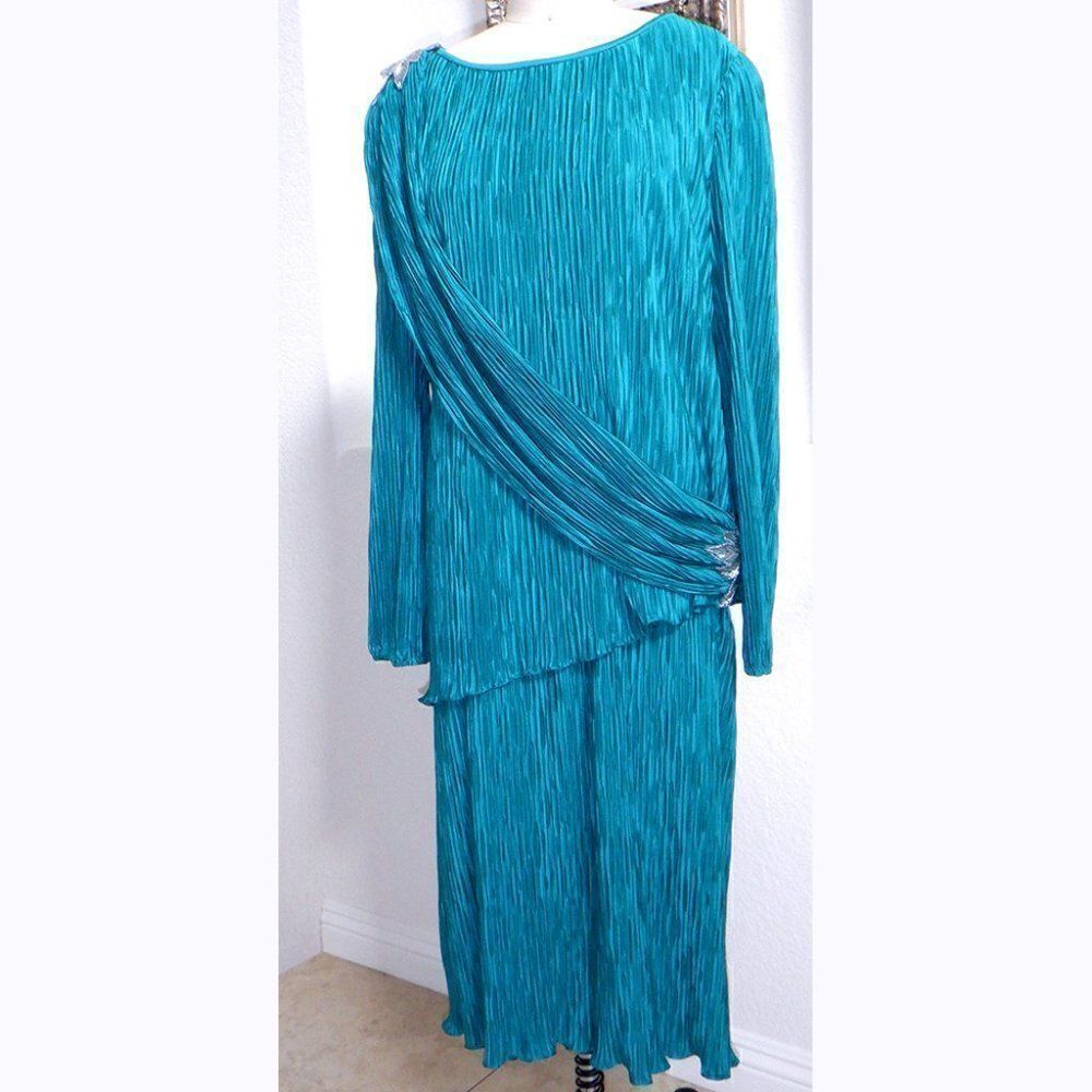 Aqua Mother of the Bride bead acct dress